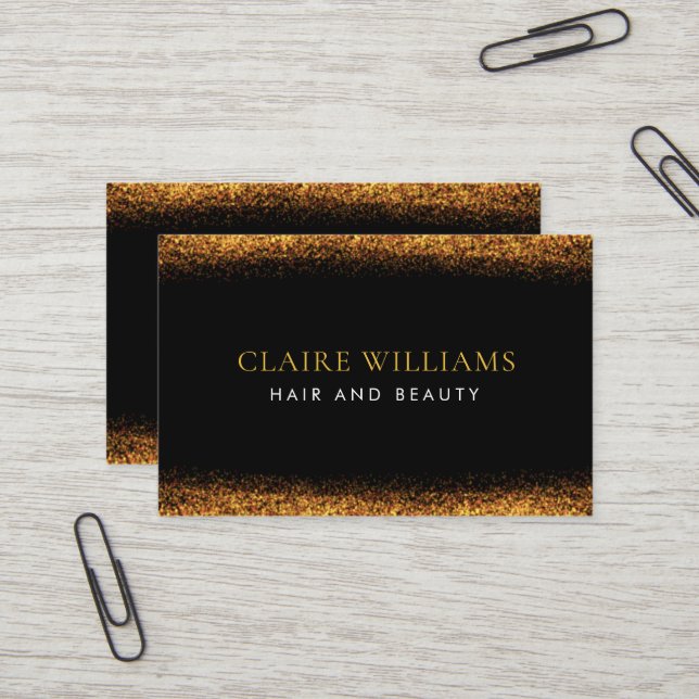 Black and Gold Classy personal Business Card (Front/Back In Situ)