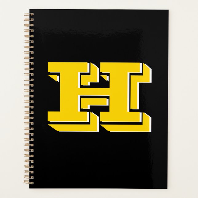 Black and Gold Collegiate Color Style Monogram (Devant)
