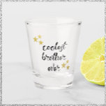 Black and Gold Coolest Brother Ever   Shot Glass<br><div class="desc">COOLEST BROTHER EVER in script font - decorated with stars.</div>