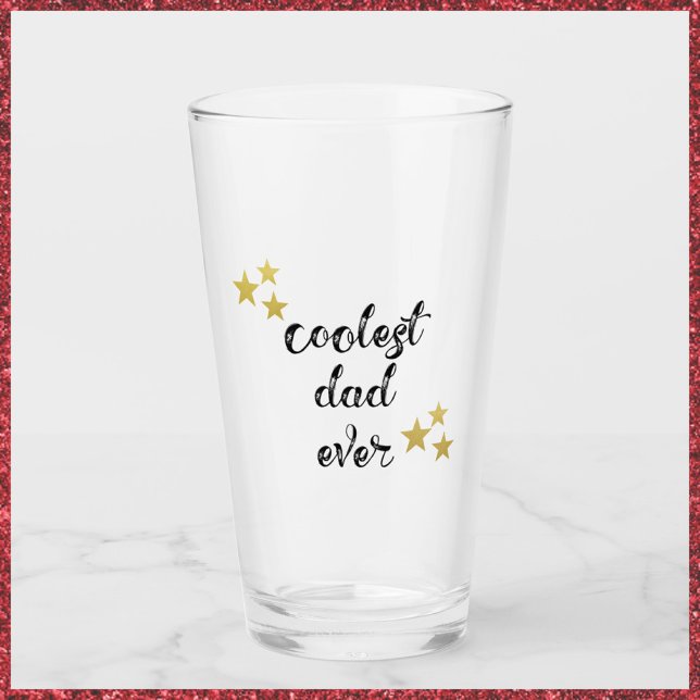 Black and Gold Coolest Dad Ever Shot Glass (Creator Uploaded)