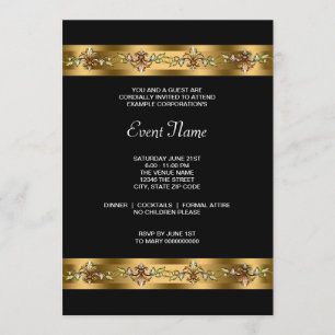 Black and Gold Corporate Party Event Invitation