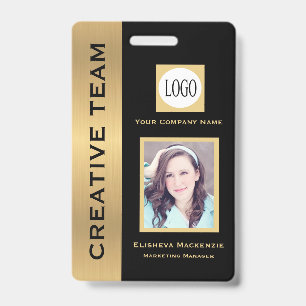 Black and Gold Creative Executive Employee ID Badge