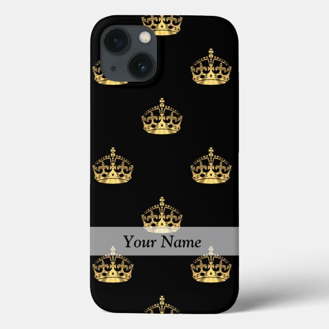 Black and gold crown pattern Case-Mate iPhone case (Back)
