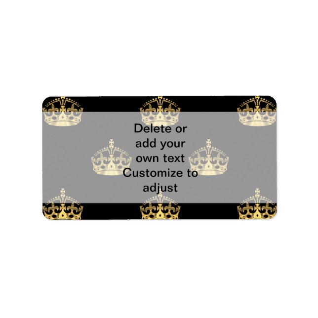 Black and gold crown pattern label (Front)