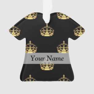 Black and gold crown pattern ornament