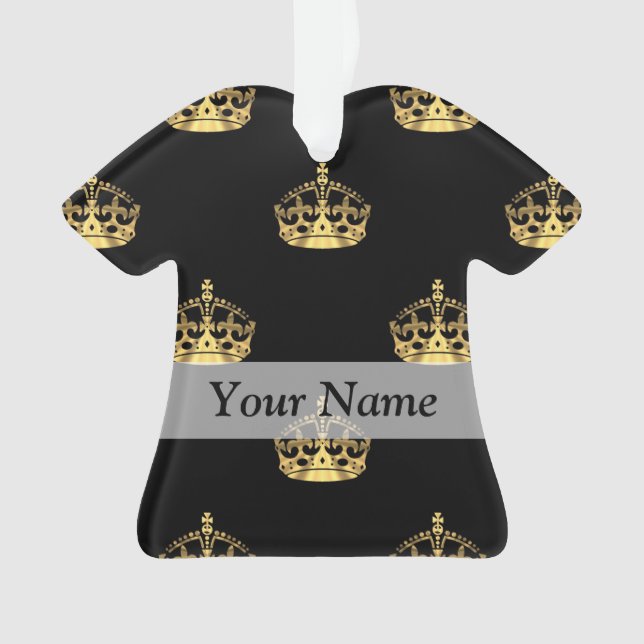 Black and gold crown pattern ornament (Front)