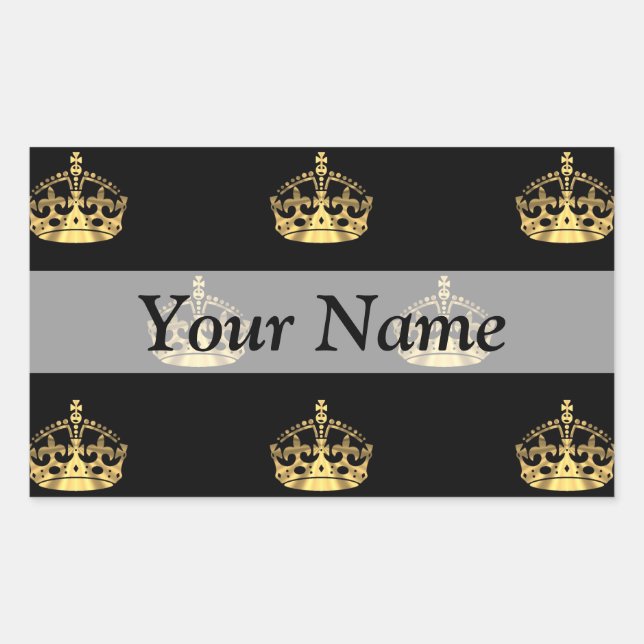 Black and gold crown pattern sticker (Front)