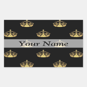 Black and gold crown pattern sticker