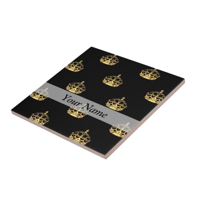 Black and gold crown pattern tile (Side)