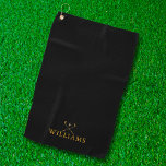 Black And Gold Custom Name Golf Clubs Golf Towel<br><div class="desc">Personalize the name in classic typography to create a unique golf gift and keepsake for any golfer. Designed by Thisisnotme©</div>