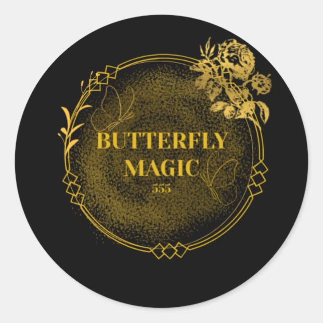 Black and Gold Custom Sticker,Elegant Modern Label (Front)