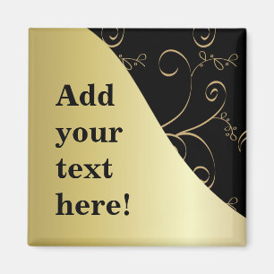 Black and Gold Customize It Magnet