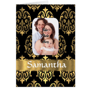 Black and gold damask