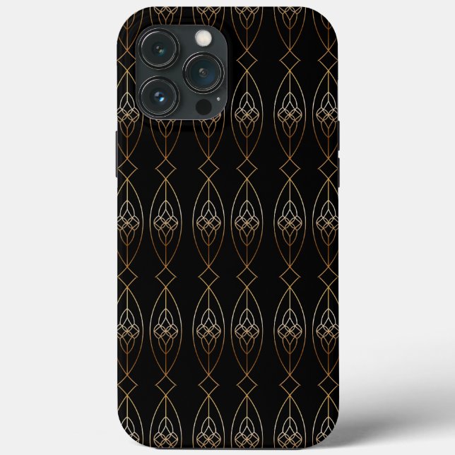 Black And Gold Deco Case-Mate iPhone Case (Back)