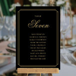 Black And Gold Deco Table Number Seating Chart<br><div class="desc">These elegant black and gold art deco double-sided table number seating chart cards are perfect for all celebrations. Designed by Thisisnotme©</div>