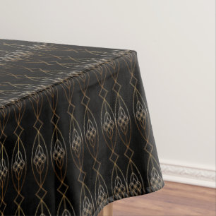 Black And Gold Deco Tablecloth