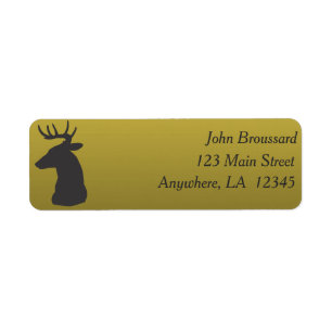 Black and Gold Deer Hunting Address Label