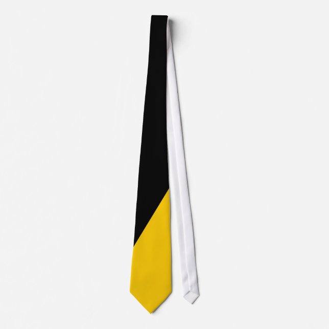 Black and Gold Diagonal-Striped Tie (Front)