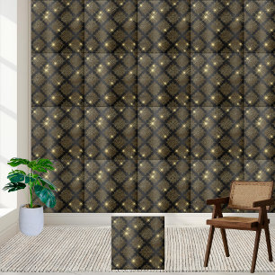 Black and Gold Diamond Tile