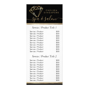 Black and Gold Diamonds -  Price List  Rack Card