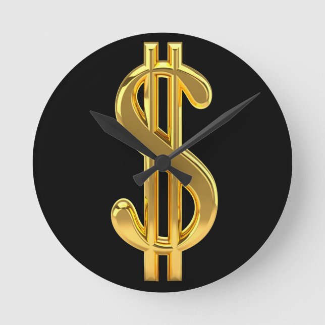 Black and Gold Dollar Sign Clock (Front)