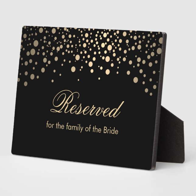 Black and Gold Dots- Reserve Plaque (Side)