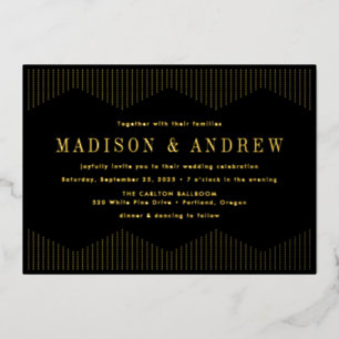 Black and Gold Dotted Deco Wedding