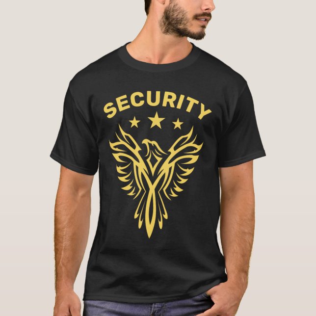 Black and Gold Eagle Security T-Shirt (Front)