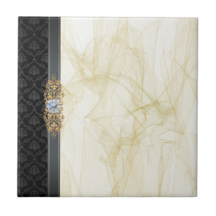 Black and gold elegance tile