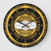 Black and Gold Elegant 1st Wedding Anniversary