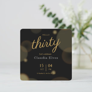Black And Gold Elegant 30th Birthday Invitation