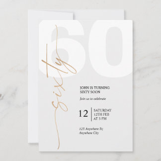 Black and Gold Elegant 60th Birthday Invitation