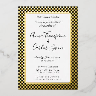 Black and Gold Elegant Chequered Marble