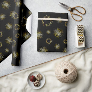 Black and Gold Elegant Christmas Wrapping Paper