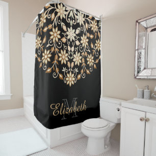 Black and Gold Elegant Floral