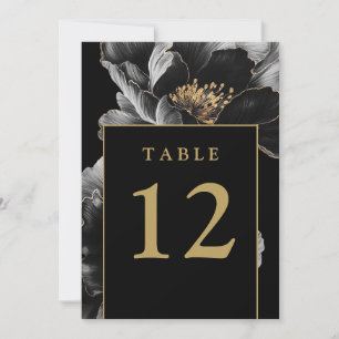 Black And Gold Elegant Floral Chic Table Numbers