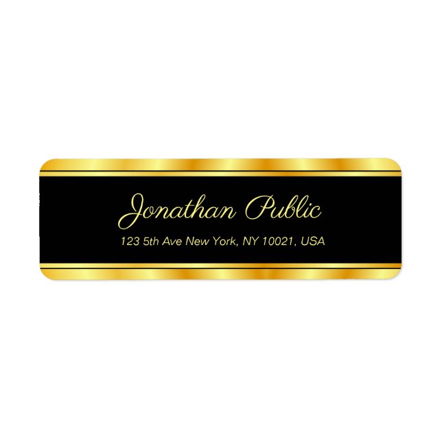 Black And Gold Elegant Modern Template Handwritten (Front)