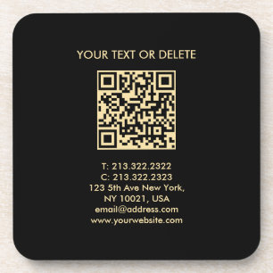 Black And Gold Elegant Modern Template QR Code Coaster