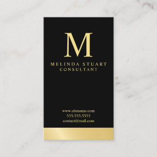 Black and Gold Elegant Monogram Business Card