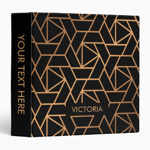 Black and Gold Elegant Pattern Binder