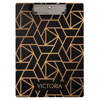 Black and Gold Elegant Pattern Clipboard