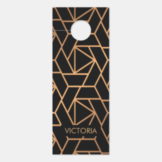 Black and Gold Elegant Pattern Door Hanger