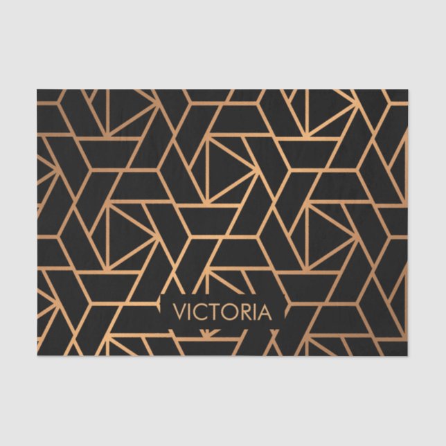 Black and Gold Elegant Pattern Tissue Paper (Front)