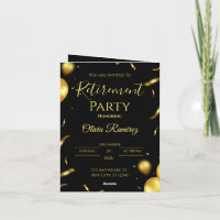 Black And Gold Elegant Retirement 
