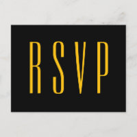 Black and Gold Elegant RSVP Wedding Response