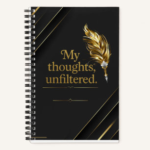 Black and Gold elegant  Spiral Notebook. Notebook
