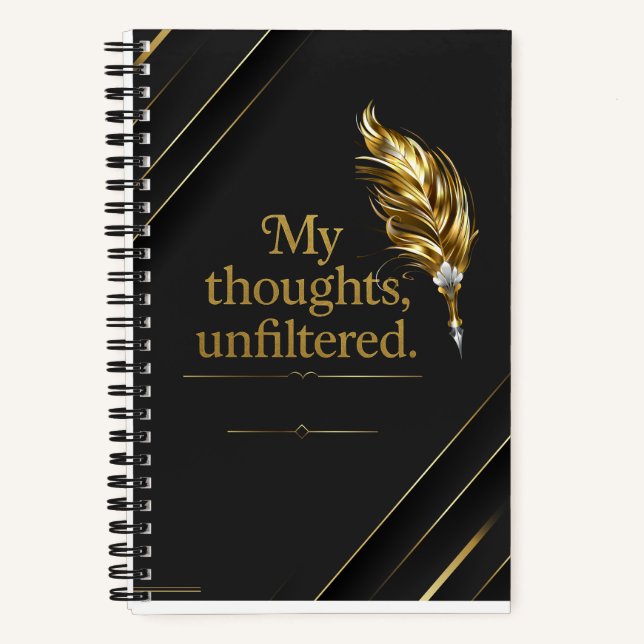 Black and Gold elegant  Spiral Notebook. Notebook (Front)