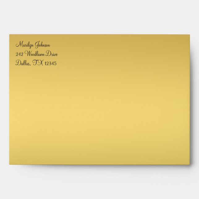 Black and Gold Envelope for 5"x7" Sizes (Front)