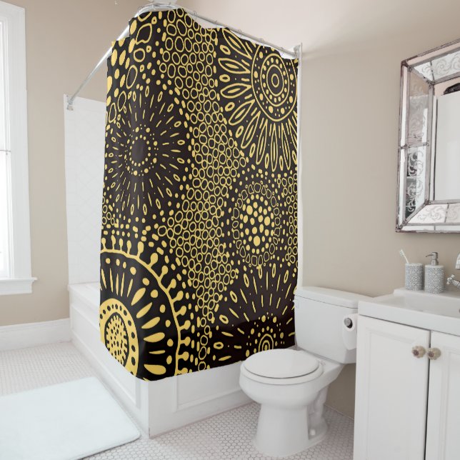 Black and Gold Ethnic Floral Vintage Pattern (In Situ)