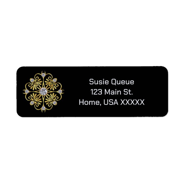 Black and Gold Faux Diamond (Front)